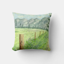 Cojín decorativo acuático de montaña de 16" x 16"