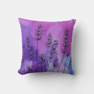 Cojín decorativo acuático floral Dreamy Lavender