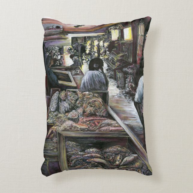 Cojín Decorativo Acuático, pero besado con viento del desierto, Jer (Frente (Vertical))