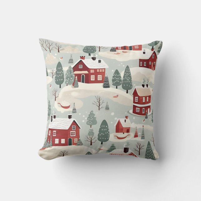 Cojín Decorativo AD 002 - patrón digital de Navidad (Anverso)