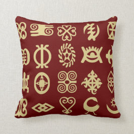 Cojín Decorativo Adinkra, símbolos africanos, África, sabiduría