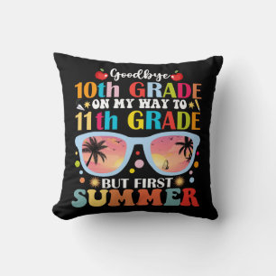 Cojín Decorativo Adiós 10º grado Hola 11º curso Hola verano