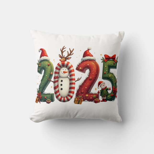 Cojín Decorativo Adiós 2024 Hola 2025 Feliz Navidad (Anverso)