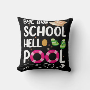Cojín Decorativo Adiós escuela hola piscina último día de escuela