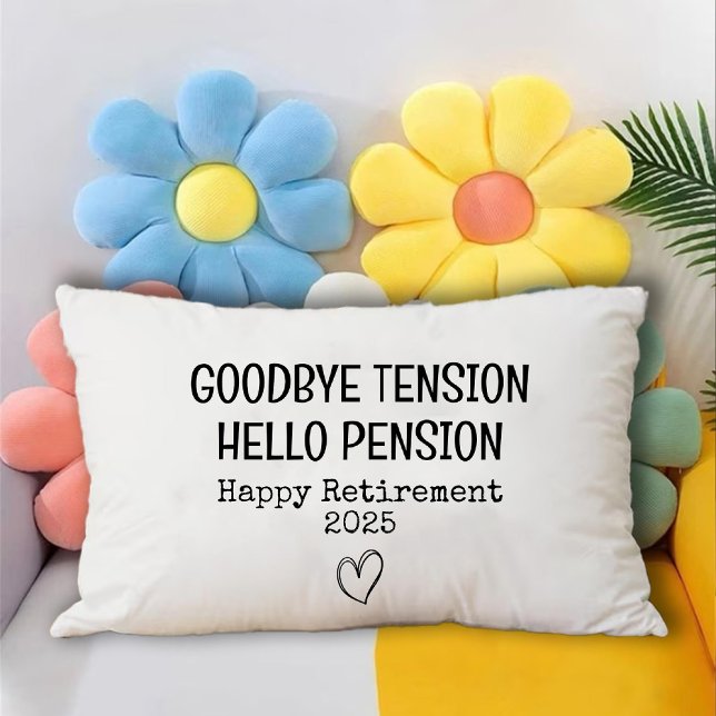 Cojín Decorativo Adiós Tensión Hola Pensión Retirement Farmhouse (Goodbye Tension Hello Pension Retirement Farmhouse Accent Pillow)