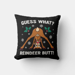 Cojín Decorativo Adivina Qué Chiste De Navidad De Trasero De Reno