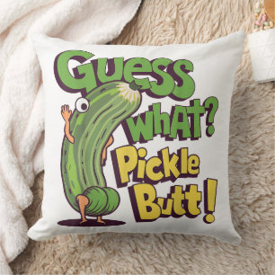 Cojín Decorativo ¡Adivina qué! ¡Culo de pepino! Pepino divertido