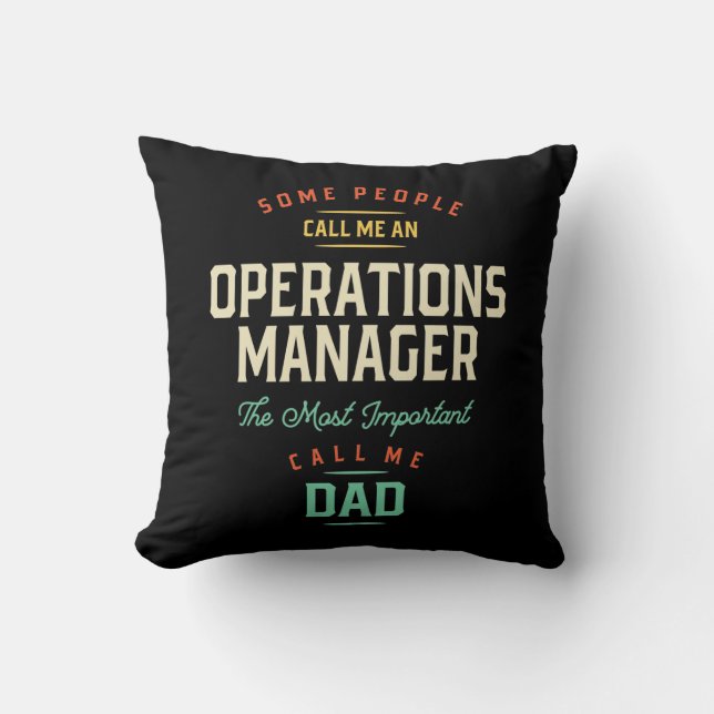 Cojín Decorativo Administrador de operaciones y padre (Anverso)
