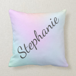 Cojín Decorativo Adolescentes Chicas Ombre Holográfica Azul Aqua