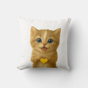 Cojín Decorativo Adorable Almohín Gatito Pensador