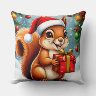 Cojín Decorativo Adorable Ardilla de Dibujos Animados