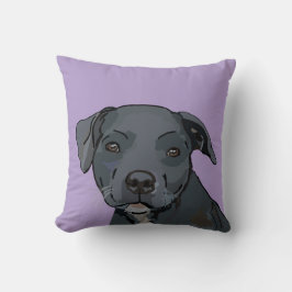 Cojín Decorativo Adorable azul staffy (lilac)