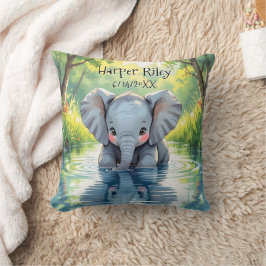 Cojín Decorativo Adorable Baby Elephant and Reflection Personalized