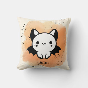 Cojín Decorativo Adorable Bat Buddy - Arte de guardería Minimalista