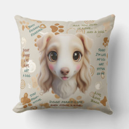 Cojín Decorativo Adorable Borzoi Face Cushion Throw Pillow