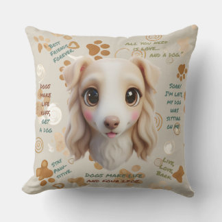 Cojín Decorativo Adorable Borzoi Face Cushion Throw Pillow