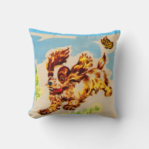 Cojín Decorativo adorable cachorro en fuga