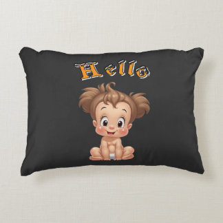 Cojín Decorativo Adorable Cartoon Baby Sitting Cheerfully with Cute