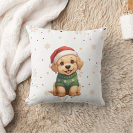 Cojín Decorativo Adorable Christmas Dog - Festive Puppy Christmas