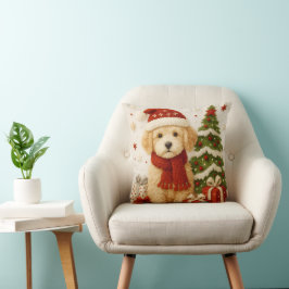 Cojín Decorativo Adorable Christmas Puppy Throw Pillow