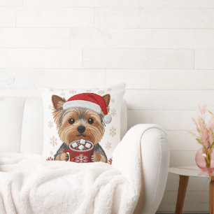 Cojín Decorativo Adorable Christmas Yorkshire Terrier