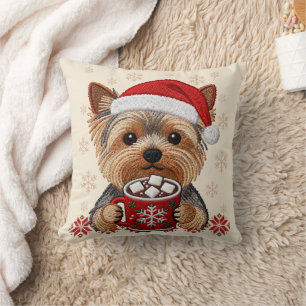 Cojín Decorativo Adorable Christmas Yorkshire Terrier