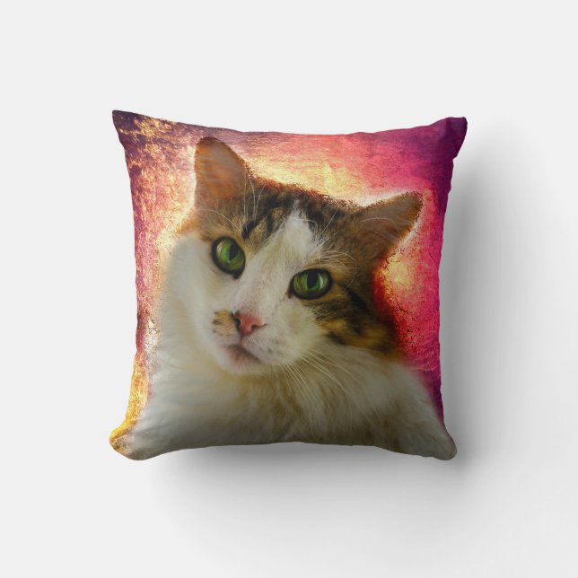 Cojín Decorativo Adorable Cute Calico Cat (Anverso)