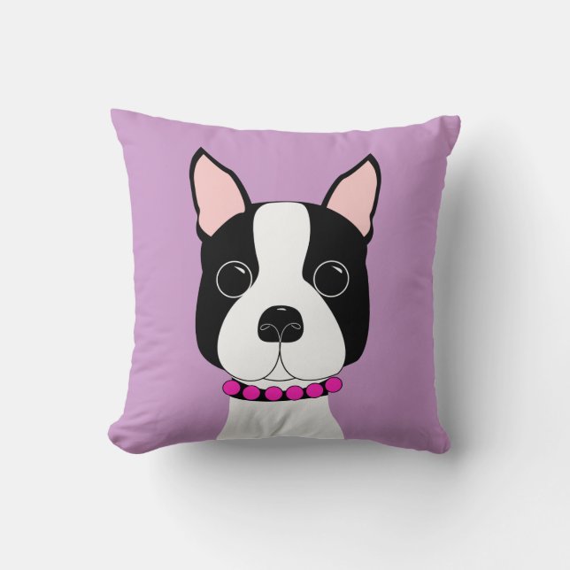 Cojín decorativo adorable de Boston Terrier (Anverso)
