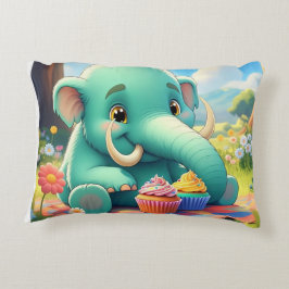 Cojín Decorativo Adorable diseño de mamut bebé de doble cara