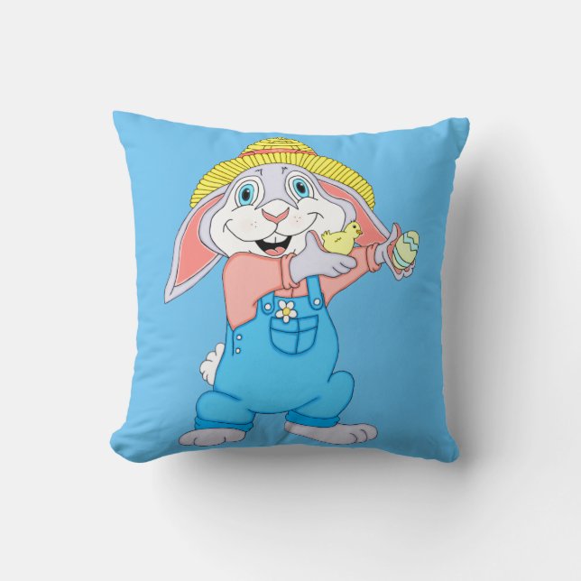 Cojín Decorativo Adorable Easter Boy Bunny (Anverso)