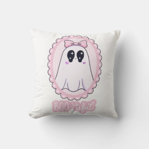Cojín Decorativo Adorable Fantasma Espeluznante Rosa BOO-tiful Kawa