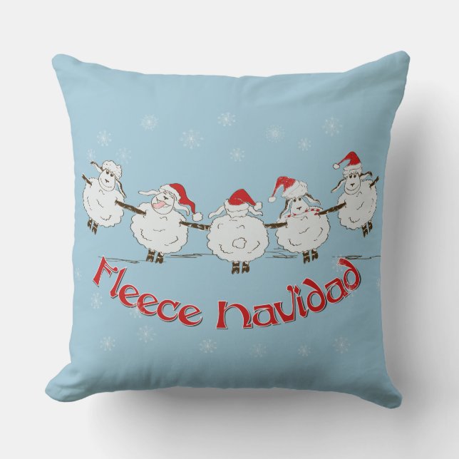 Cojín Decorativo Adorable FUNNY Fleece Navidad Navidad ovejas (Anverso)