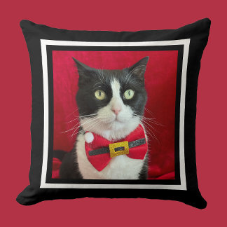 Cojín Decorativo Adorable gato esmoquin de Navidad