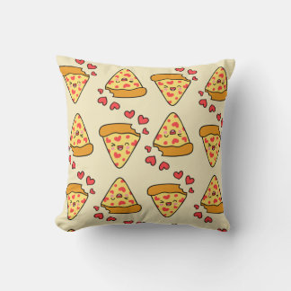 Cojín Decorativo Adorable Gracioso riéndose del patrón de pizza bei