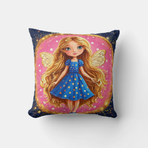 Cojín Decorativo Adorable Hada Mágica Alas Brillantes Fantasía Deco