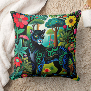 Cojín Decorativo Adorable Pantera Negra Gran Felino