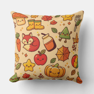 Cojín Decorativo Adorable patrón de elementos de otoño para maestro