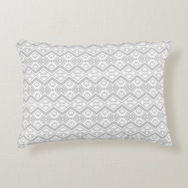 Cojín Decorativo Adorable patrón de zigzag gris  (Anverso)