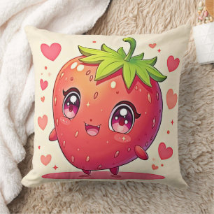 Cojín Decorativo Adorable Strawberry Love Design