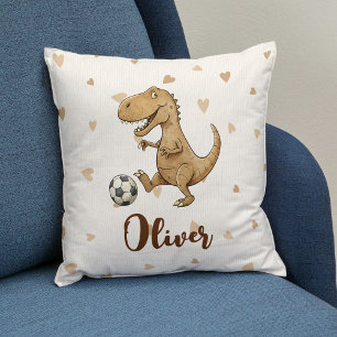 Cojín Decorativo Adorable Trex Jugando Fútbol