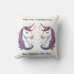 Cojín Decorativo Adorable Unicornio de Pastel Decoración Mágica Per