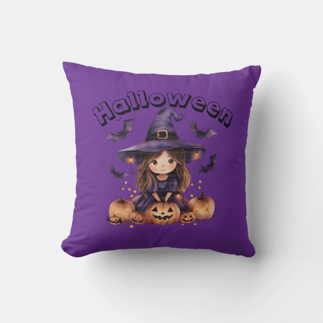 Cojín decorativo Adorable Witch Halloween (Anverso)
