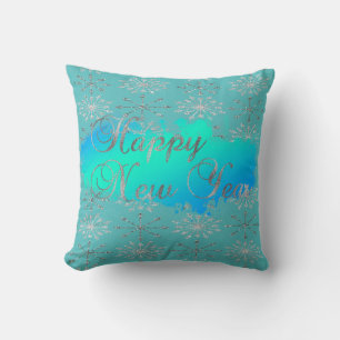 Cojín Decorativo Adorables Copos de Nieve Plateados con Brillo