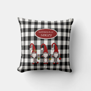 Cojín Decorativo Adorables Gnomo Lindos Plaid Búfalo