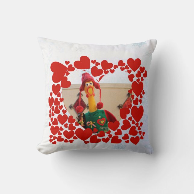 Cojín Decorativo ¡Adorables Navidades de pollo Pillow! (Anverso)