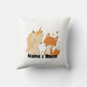 Cojín Decorativo Adorables Unicornio y Fox Pillow para la habitació