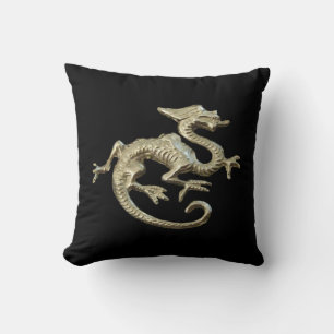 Cojín Decorativo Adornamiento casero, accesorio, dragón negro de la