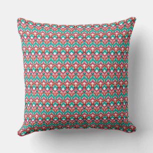 Cojín Decorativo Adorno abstracto multicolor turquesa naranja