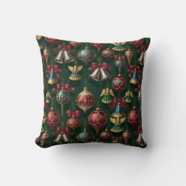 Cojín Decorativo Adorno de bola de oro rojo tradicional rico diseño