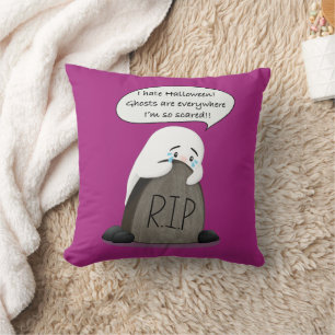 Cojín Decorativo Adorno de Halloween acogedor fantasma asustado lin